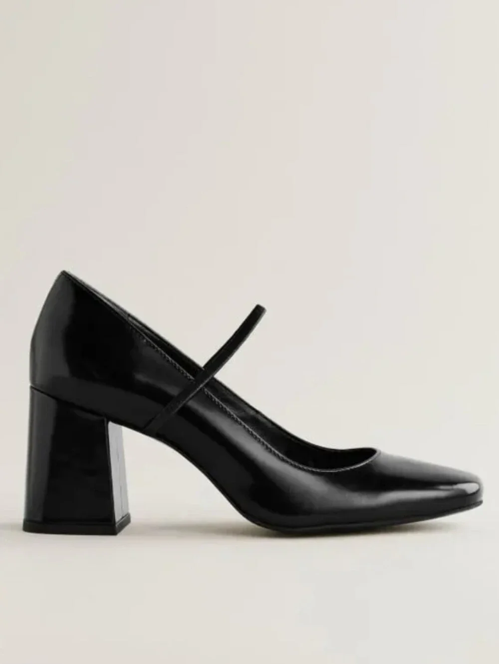 Reformation Natalie Mary Jane Black Leather Pumps Heels Size 9